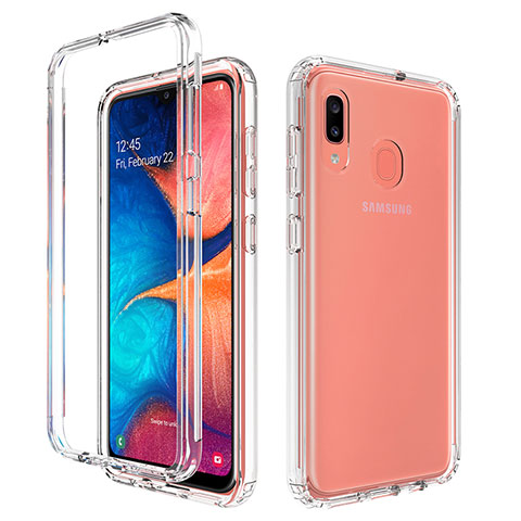 Custodia Silicone Trasparente Ultra Sottile Morbida Cover Fronte e Retro 360 Gradi Sfumato per Samsung Galaxy M10S Chiaro