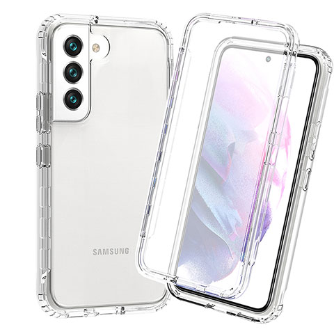 Custodia Silicone Trasparente Ultra Sottile Morbida Cover Fronte e Retro 360 Gradi Sfumato per Samsung Galaxy S21 5G Chiaro