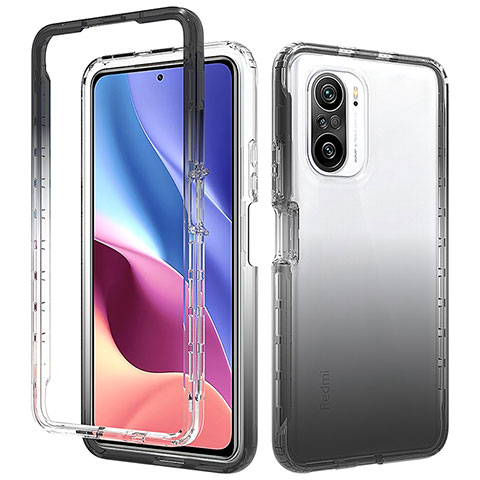 Custodia Silicone Trasparente Ultra Sottile Morbida Cover Fronte e Retro 360 Gradi Sfumato per Xiaomi Mi 11i 5G Grigio Scuro