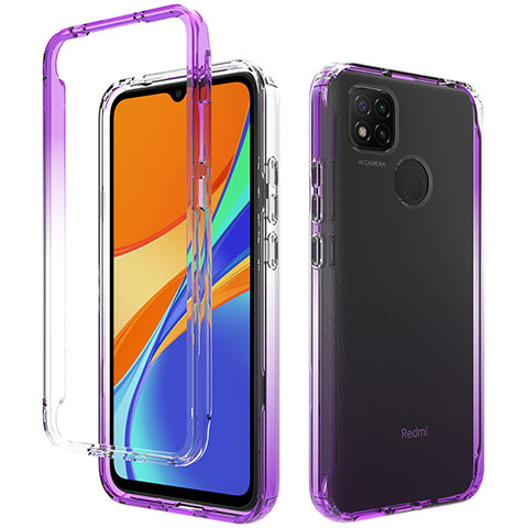 Custodia Silicone Trasparente Ultra Sottile Morbida Cover Fronte e Retro 360 Gradi Sfumato per Xiaomi POCO C3 Viola