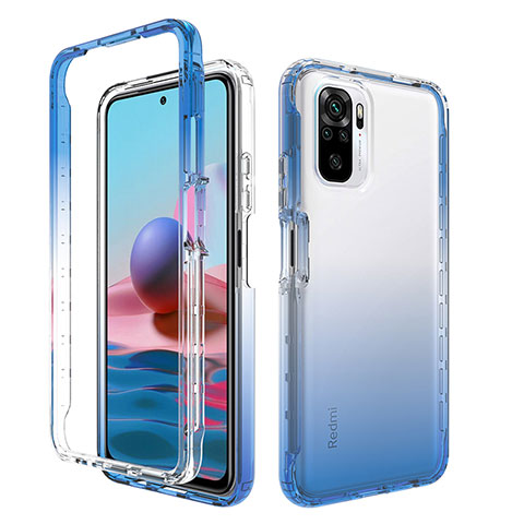 Custodia Silicone Trasparente Ultra Sottile Morbida Cover Fronte e Retro 360 Gradi Sfumato per Xiaomi Poco M5S Blu