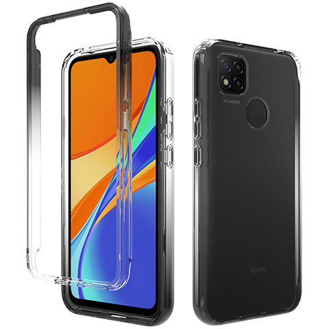 Custodia Silicone Trasparente Ultra Sottile Morbida Cover Fronte e Retro 360 Gradi Sfumato per Xiaomi Redmi 9 Activ Blu