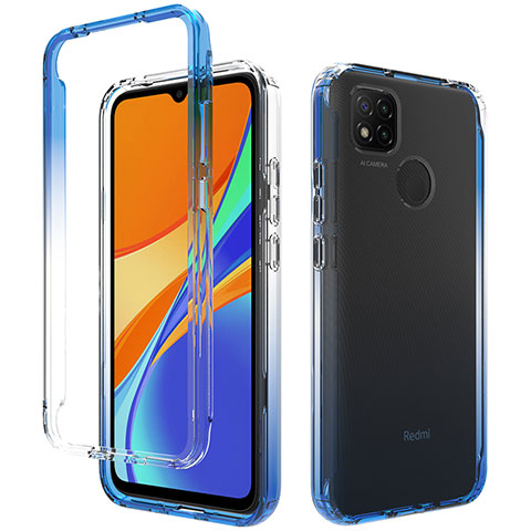 Custodia Silicone Trasparente Ultra Sottile Morbida Cover Fronte e Retro 360 Gradi Sfumato per Xiaomi Redmi 9 Activ Grigio Scuro