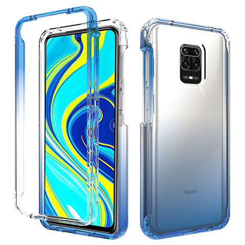 Custodia Silicone Trasparente Ultra Sottile Morbida Cover Fronte e Retro 360 Gradi Sfumato per Xiaomi Redmi Note 9S Blu