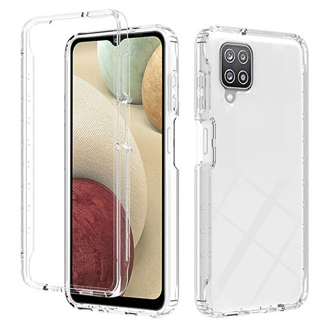 Custodia Silicone Trasparente Ultra Sottile Morbida Cover Fronte e Retro 360 Gradi Sfumato YB2 per Samsung Galaxy A12 5G Chiaro