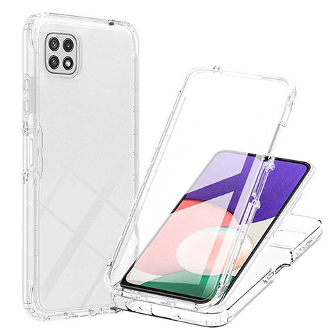 Custodia Silicone Trasparente Ultra Sottile Morbida Cover Fronte e Retro 360 Gradi Sfumato ZJ1 per Samsung Galaxy A22 5G Chiaro