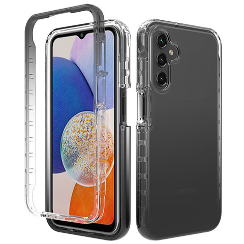 Custodia Silicone Trasparente Ultra Sottile Morbida Cover Fronte e Retro 360 Gradi Sfumato ZJ1 per Samsung Galaxy A35 5G Nero