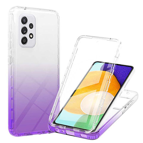 Custodia Silicone Trasparente Ultra Sottile Morbida Cover Fronte e Retro 360 Gradi Sfumato ZJ1 per Samsung Galaxy A52 4G Viola