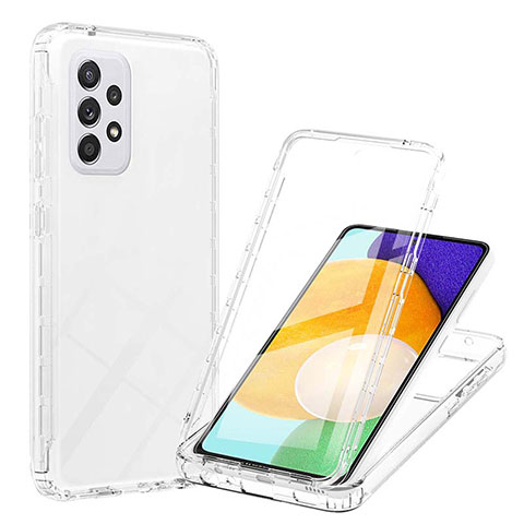 Custodia Silicone Trasparente Ultra Sottile Morbida Cover Fronte e Retro 360 Gradi Sfumato ZJ1 per Samsung Galaxy A52 5G Chiaro