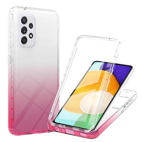 Custodia Silicone Trasparente Ultra Sottile Morbida Cover Fronte e Retro 360 Gradi Sfumato ZJ1 per Samsung Galaxy A52s 5G Rosa