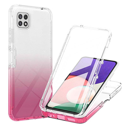 Custodia Silicone Trasparente Ultra Sottile Morbida Cover Fronte e Retro 360 Gradi Sfumato ZJ1 per Samsung Galaxy F42 5G Rosa