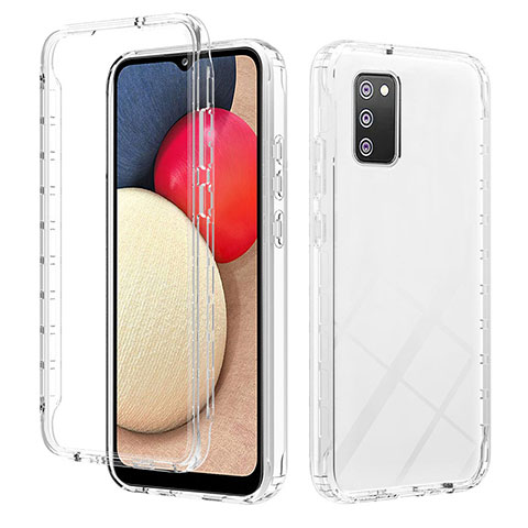 Custodia Silicone Trasparente Ultra Sottile Morbida Cover Fronte e Retro 360 Gradi Sfumato ZJ2 per Samsung Galaxy A03s Chiaro