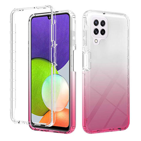 Custodia Silicone Trasparente Ultra Sottile Morbida Cover Fronte e Retro 360 Gradi Sfumato ZJ2 per Samsung Galaxy A22 4G Rosa