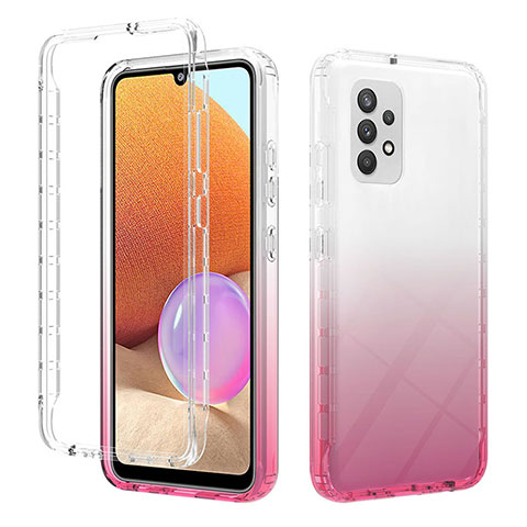 Custodia Silicone Trasparente Ultra Sottile Morbida Cover Fronte e Retro 360 Gradi Sfumato ZJ2 per Samsung Galaxy A32 5G Rosa