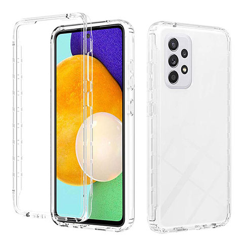 Custodia Silicone Trasparente Ultra Sottile Morbida Cover Fronte e Retro 360 Gradi Sfumato ZJ2 per Samsung Galaxy A52 5G Chiaro