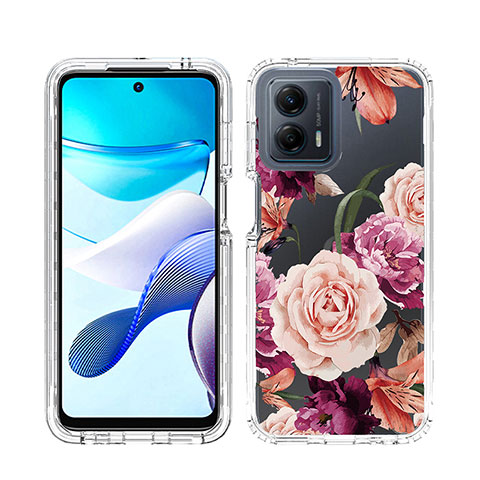 Custodia Silicone Trasparente Ultra Sottile Morbida Cover Fronte e Retro 360 JX1 per Motorola Moto G 5G (2023) Lavanda