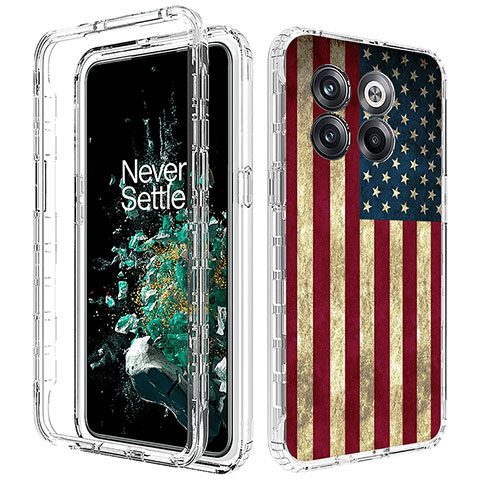 Custodia Silicone Trasparente Ultra Sottile Morbida Cover Fronte e Retro 360 JX1 per OnePlus 10T 5G Multicolore