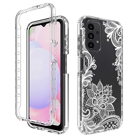 Custodia Silicone Trasparente Ultra Sottile Morbida Cover Fronte e Retro 360 JX1 per Samsung Galaxy A13 4G Bianco