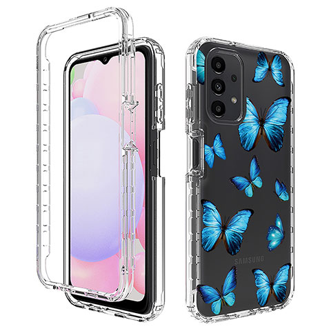 Custodia Silicone Trasparente Ultra Sottile Morbida Cover Fronte e Retro 360 JX1 per Samsung Galaxy A13 4G Blu