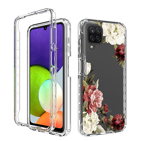 Custodia Silicone Trasparente Ultra Sottile Morbida Cover Fronte e Retro 360 JX1 per Samsung Galaxy A22 4G Marrone