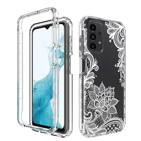 Custodia Silicone Trasparente Ultra Sottile Morbida Cover Fronte e Retro 360 JX1 per Samsung Galaxy A23 5G Bianco