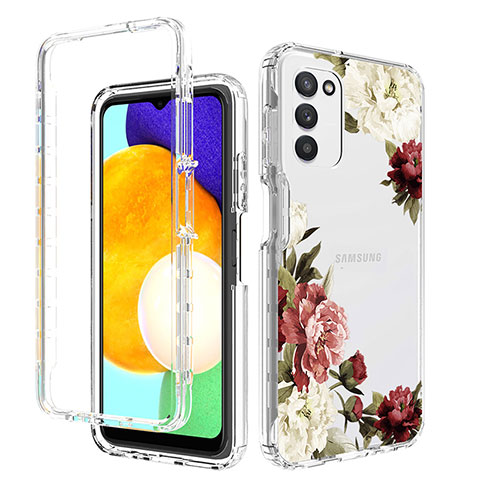 Custodia Silicone Trasparente Ultra Sottile Morbida Cover Fronte e Retro 360 JX3 per Samsung Galaxy A02s Marrone