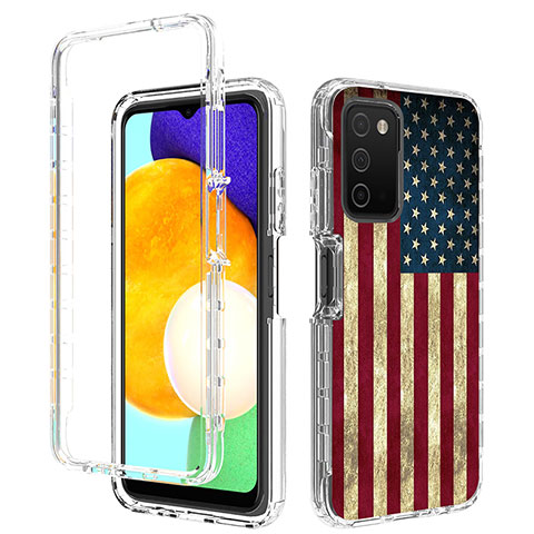 Custodia Silicone Trasparente Ultra Sottile Morbida Cover Fronte e Retro 360 JX4 per Samsung Galaxy A03s Multicolore