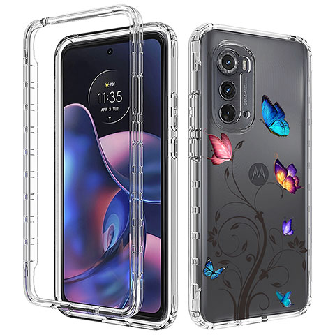 Custodia Silicone Trasparente Ultra Sottile Morbida Cover Fronte e Retro 360 per Motorola Moto Edge (2022) 5G Colorato