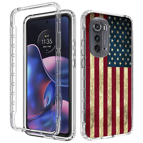 Custodia Silicone Trasparente Ultra Sottile Morbida Cover Fronte e Retro 360 per Motorola Moto Edge (2022) 5G Multicolore