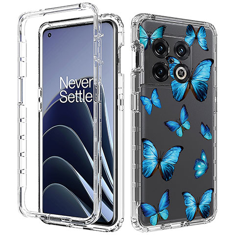 Custodia Silicone Trasparente Ultra Sottile Morbida Cover Fronte e Retro 360 per OnePlus 10 Pro 5G Blu