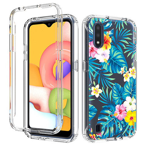 Custodia Silicone Trasparente Ultra Sottile Morbida Cover Fronte e Retro 360 per Samsung Galaxy A01 SM-A015 Multicolore