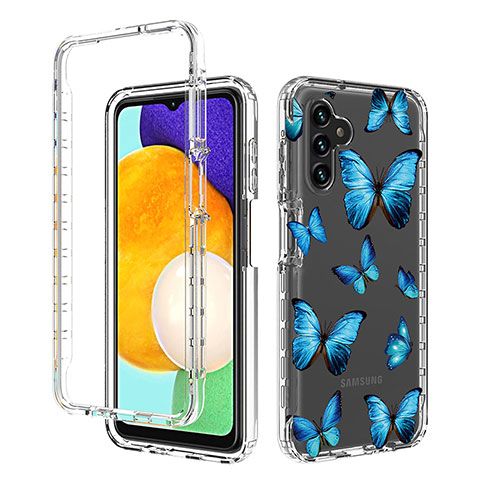 Custodia Silicone Trasparente Ultra Sottile Morbida Cover Fronte e Retro 360 per Samsung Galaxy A13 5G Blu