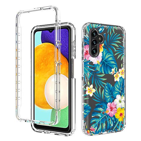 Custodia Silicone Trasparente Ultra Sottile Morbida Cover Fronte e Retro 360 per Samsung Galaxy A13 5G Cielo Blu