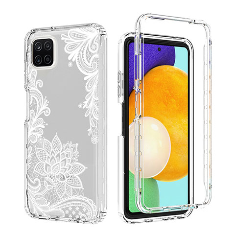 Custodia Silicone Trasparente Ultra Sottile Morbida Cover Fronte e Retro 360 per Samsung Galaxy A22 5G Bianco