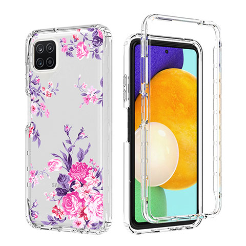 Custodia Silicone Trasparente Ultra Sottile Morbida Cover Fronte e Retro 360 per Samsung Galaxy A22 5G Rosa