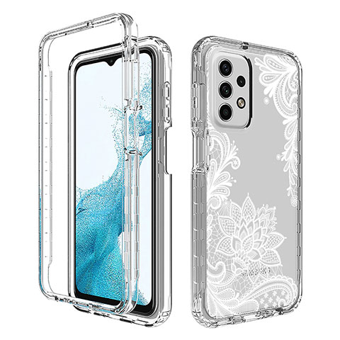 Custodia Silicone Trasparente Ultra Sottile Morbida Cover Fronte e Retro 360 per Samsung Galaxy A23 4G Bianco