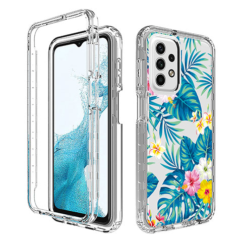 Custodia Silicone Trasparente Ultra Sottile Morbida Cover Fronte e Retro 360 per Samsung Galaxy A23 5G Cielo Blu