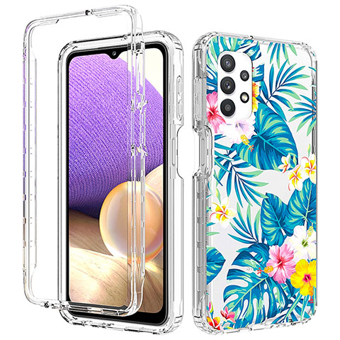 Custodia Silicone Trasparente Ultra Sottile Morbida Cover Fronte e Retro 360 per Samsung Galaxy A32 5G Cielo Blu