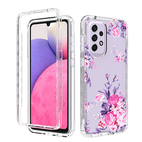 Custodia Silicone Trasparente Ultra Sottile Morbida Cover Fronte e Retro 360 per Samsung Galaxy A33 5G Oro Rosa