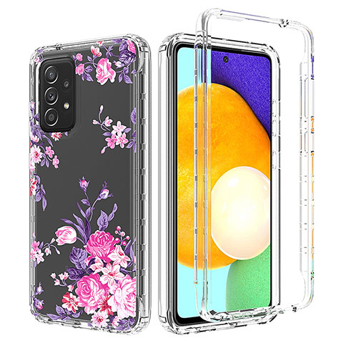 Custodia Silicone Trasparente Ultra Sottile Morbida Cover Fronte e Retro 360 per Samsung Galaxy A52 5G Rosa