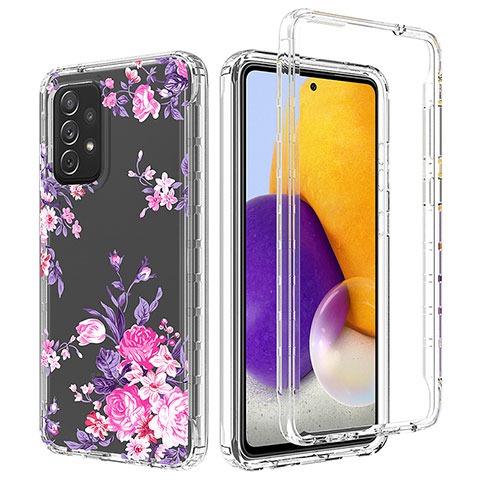 Custodia Silicone Trasparente Ultra Sottile Morbida Cover Fronte e Retro 360 per Samsung Galaxy A72 5G Rosa