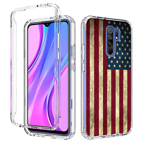 Custodia Silicone Trasparente Ultra Sottile Morbida Cover Fronte e Retro 360 per Xiaomi Redmi 9 Prime India Multicolore