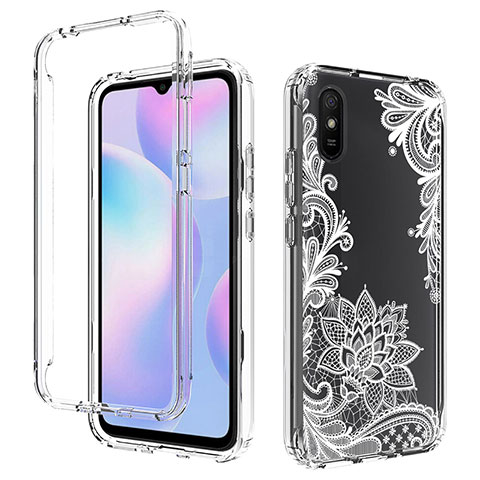 Custodia Silicone Trasparente Ultra Sottile Morbida Cover Fronte e Retro 360 per Xiaomi Redmi 9A Bianco