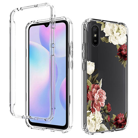 Custodia Silicone Trasparente Ultra Sottile Morbida Cover Fronte e Retro 360 per Xiaomi Redmi 9A Marrone