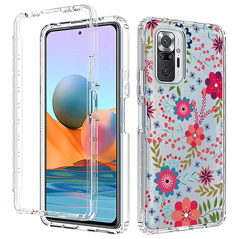 Custodia Silicone Trasparente Ultra Sottile Morbida Cover Fronte e Retro 360 per Xiaomi Redmi Note 10 Pro Max Rosso