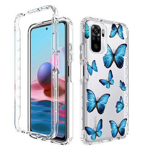 Custodia Silicone Trasparente Ultra Sottile Morbida Cover Fronte e Retro 360 per Xiaomi Redmi Note 10S 4G Blu