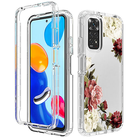 Custodia Silicone Trasparente Ultra Sottile Morbida Cover Fronte e Retro 360 per Xiaomi Redmi Note 11 4G (2022) Marrone