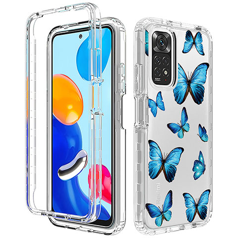 Custodia Silicone Trasparente Ultra Sottile Morbida Cover Fronte e Retro 360 per Xiaomi Redmi Note 11S 4G Blu