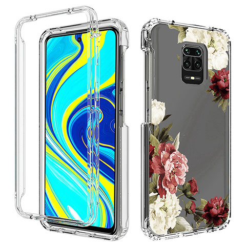 Custodia Silicone Trasparente Ultra Sottile Morbida Cover Fronte e Retro 360 per Xiaomi Redmi Note 9 Pro Marrone