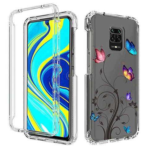 Custodia Silicone Trasparente Ultra Sottile Morbida Cover Fronte e Retro 360 per Xiaomi Redmi Note 9 Pro Max Grigio